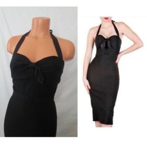 Stop Staring Black Halter Pin Up 1950s Dress S